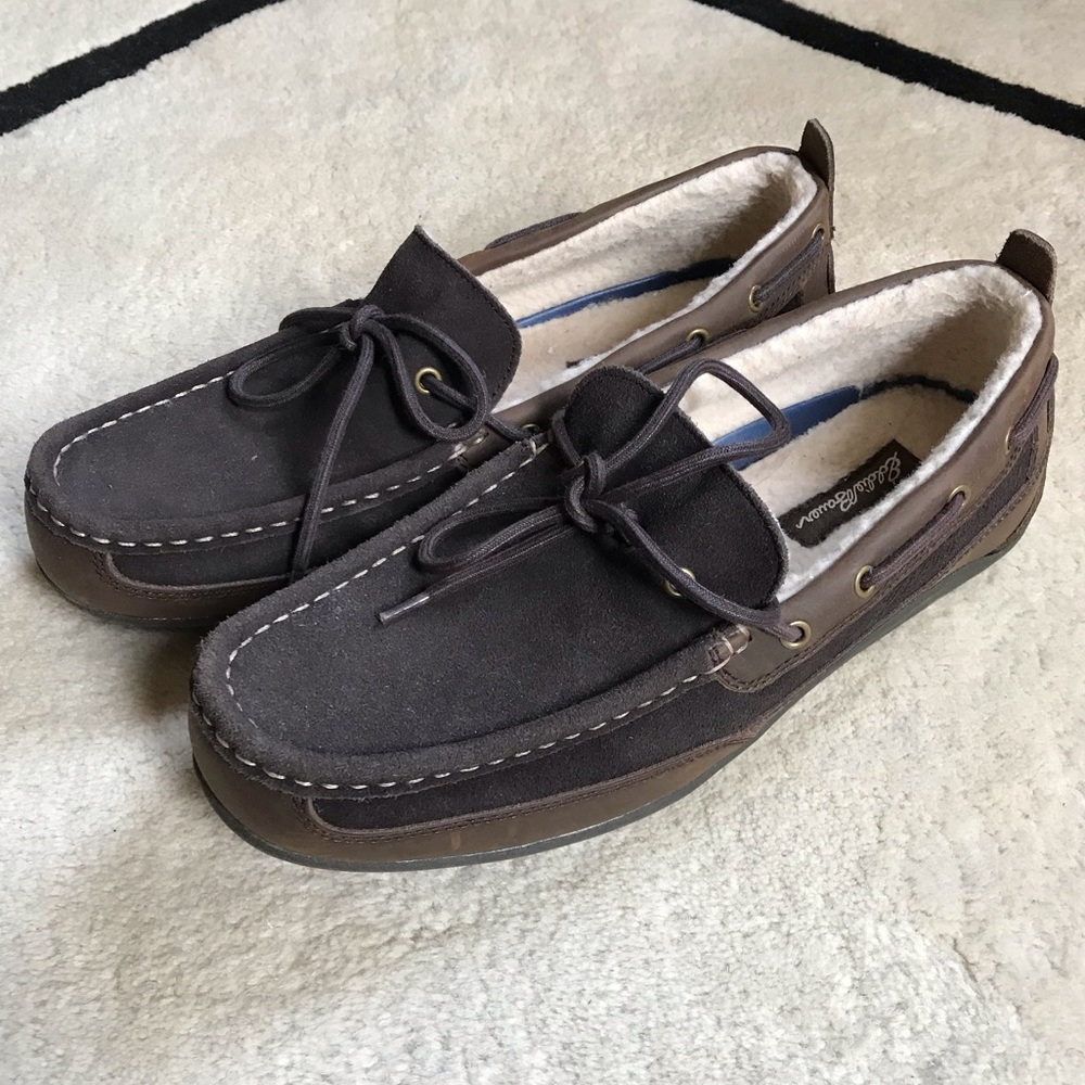 Mens Eddie Bauer Slippers Shoes Leather Shearling